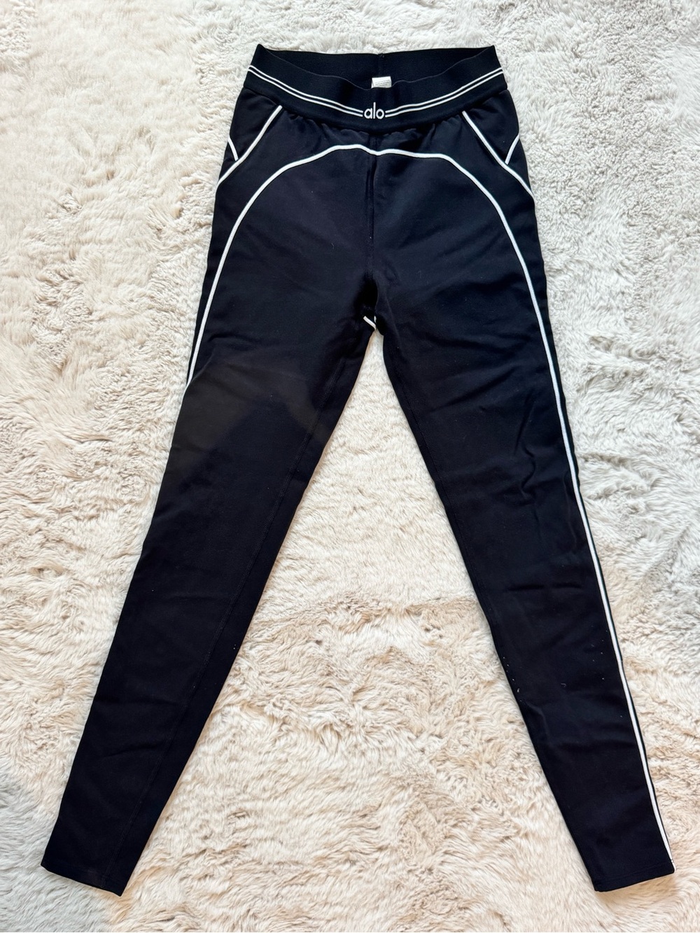 alo Women's Athletic Leggings Black & White Size Small